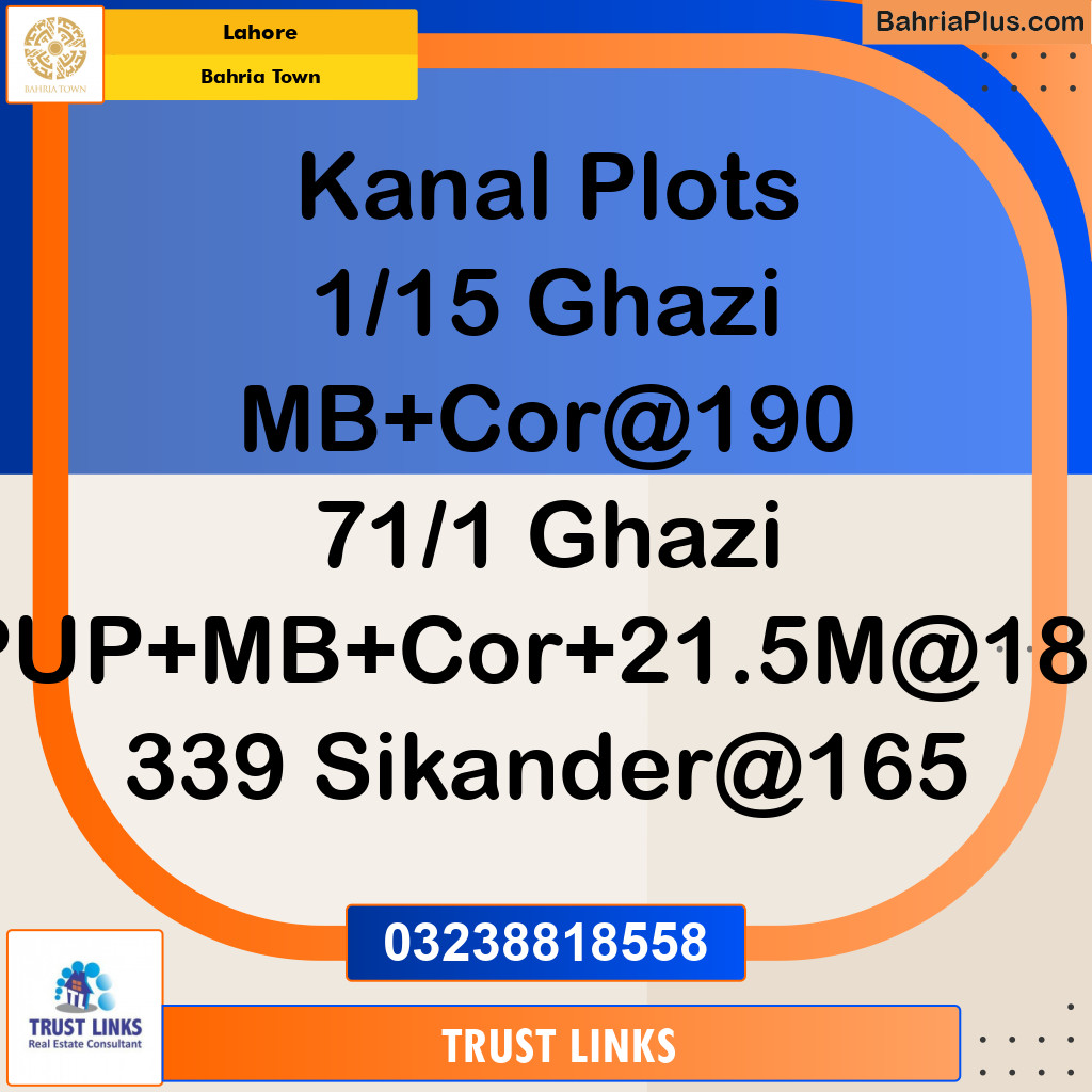 Residential Plot for Sale in Sector F - Ghazi Block -  Bahria Town, Lahore - (BP-122462)