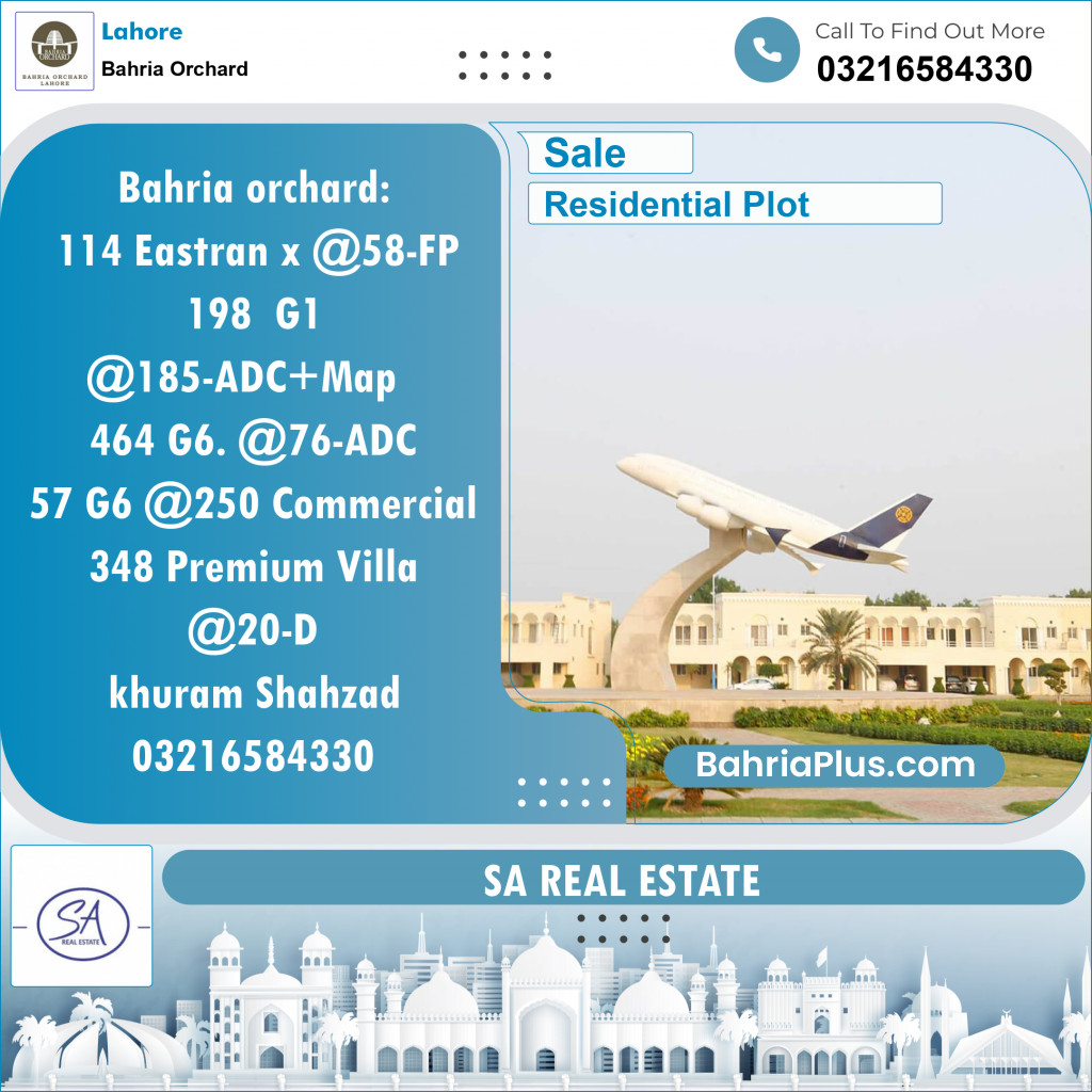 Residential Plot for Sale in Bahria Orchard, Lahore - (BP-122507)