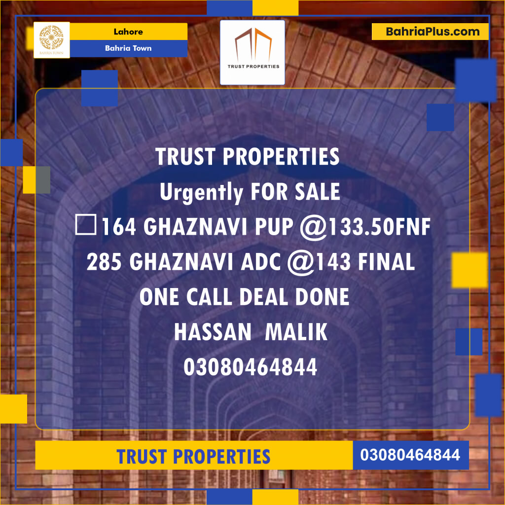 Residential Plot for Sale in Sector F - Ghaznavi Block -  Bahria Town, Lahore - (BP-122581)