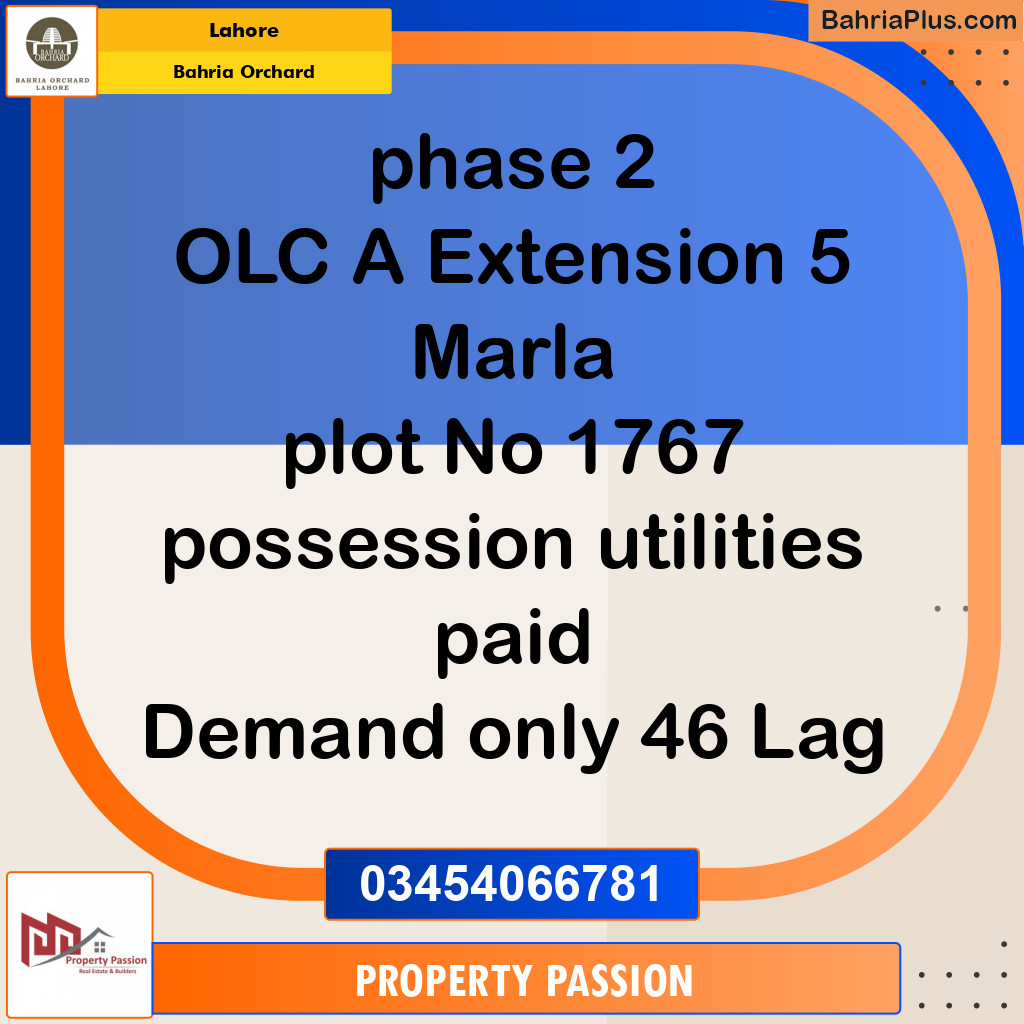 Residential Plot for Sale in OLC-A Ext. Block -  Bahria Orchard, Lahore - (BP-122632)