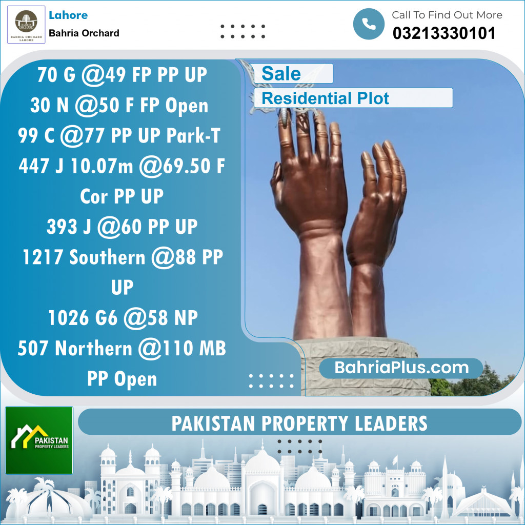 Residential Plot for Sale in Phase 2 - G Block -  Bahria Orchard, Lahore - (BP-122649)