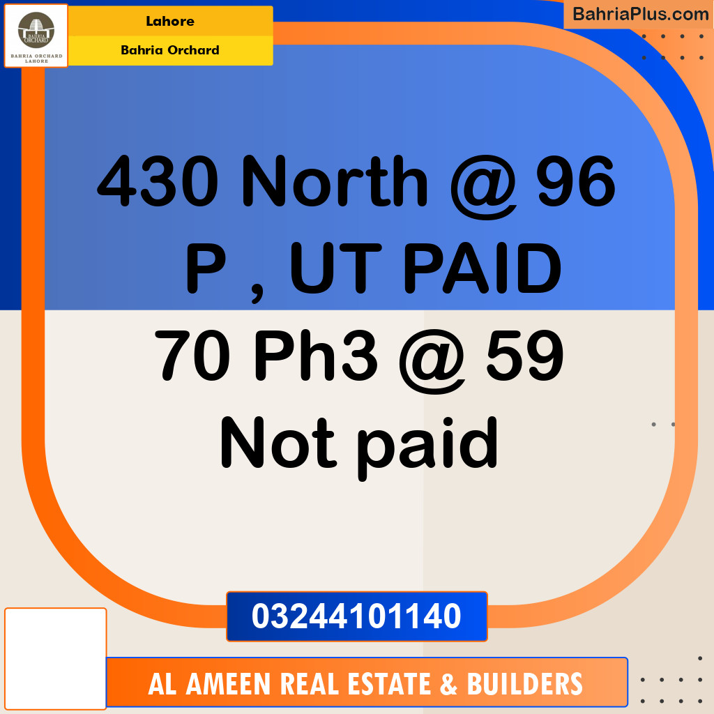 Residential Plot for Sale in Bahria Orchard, Lahore - (BP-122725)