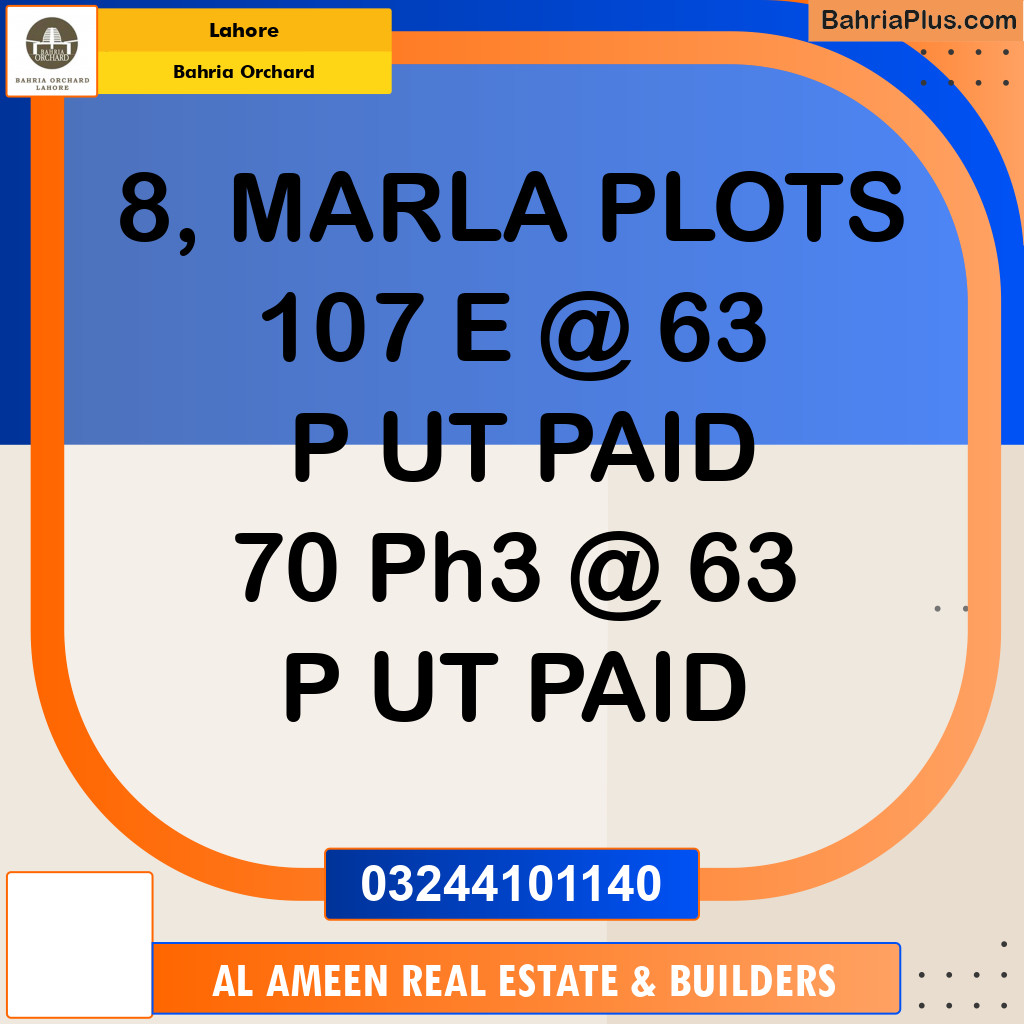 Residential Plot for Sale in Bahria Orchard, Lahore - (BP-122726)