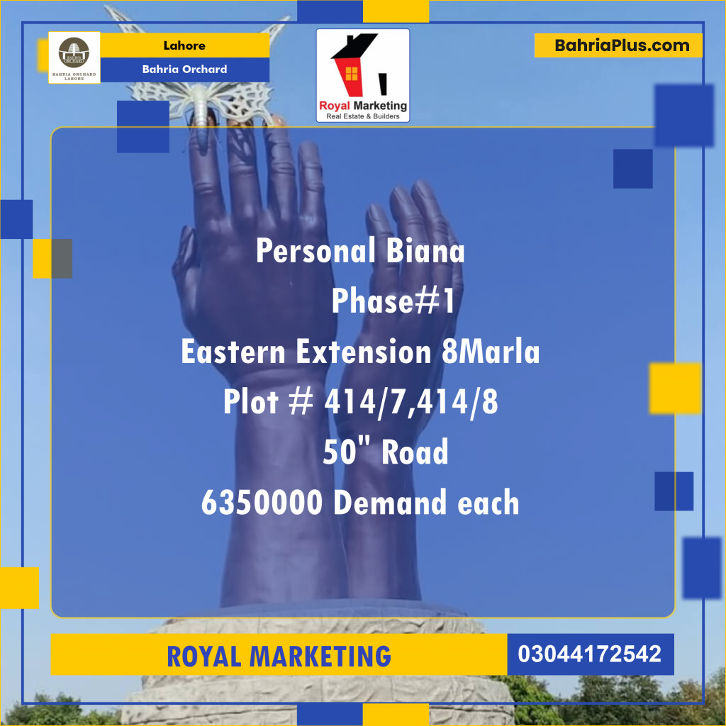 Residential Plot for Sale in Bahria Orchard, Lahore - (BP-122733)