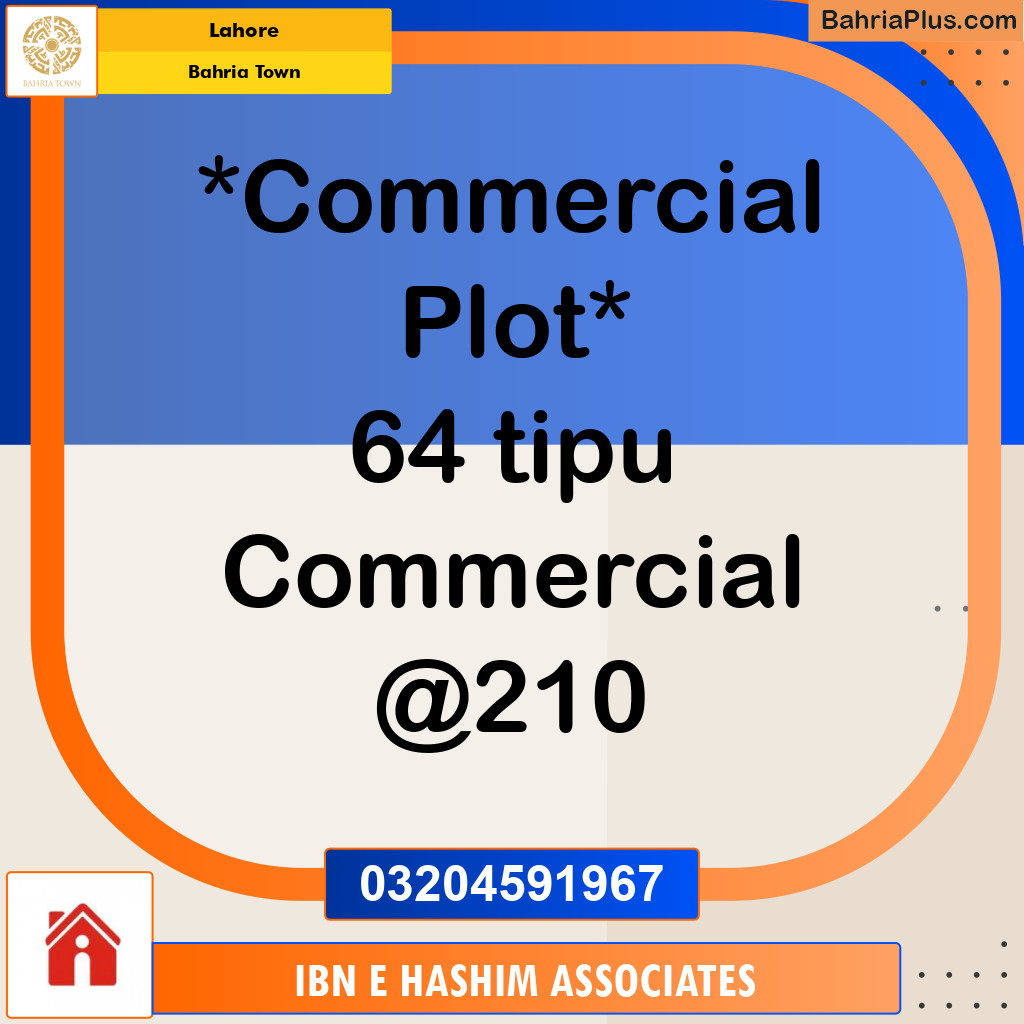 Commercial Plot for Sale in Sector F - Tipu Commercial -  Bahria Town, Lahore - (BP-122739)