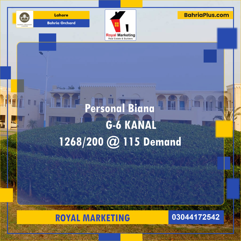 Residential Plot for Sale in Phase 4 - G6 Block -  Bahria Orchard, Lahore - (BP-122774)
