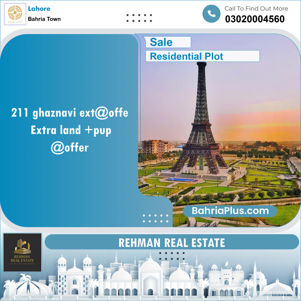 Residential Plot for Sale in Sector F - Ghaznavi Ext. Block -  Bahria Town, Lahore - (BP-122829)