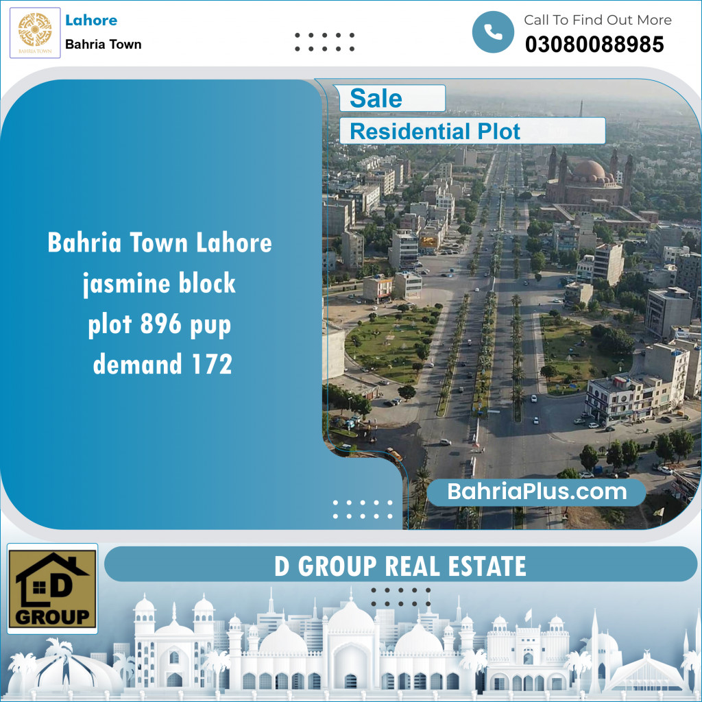 Residential Plot for Sale in Sector C - Jasmine Block -  Bahria Town, Lahore - (BP-122874)