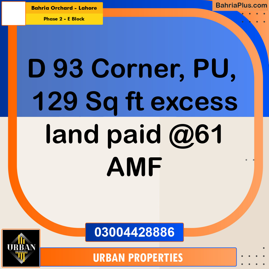 5 Marla Residential Plot for Sale in Phase 2 - E Block -  Bahria Orchard, Lahore - (BP-122877)
