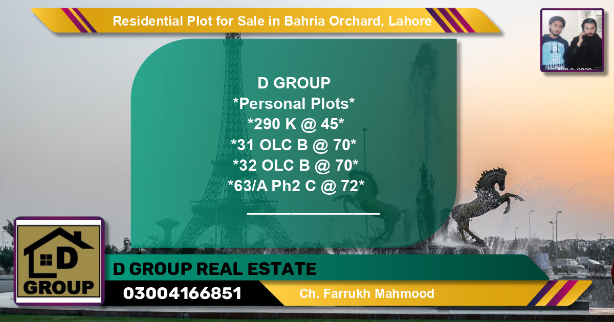 Residential Plot for Sale in Bahria Orchard, Lahore - (BP-122898)