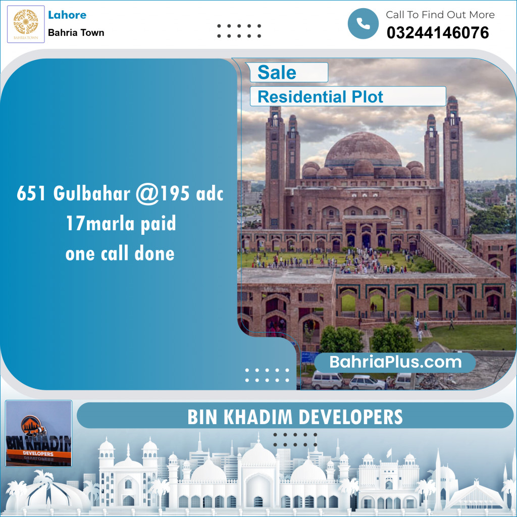 Residential Plot for Sale in Bahria Town, Lahore - (BP-122912)