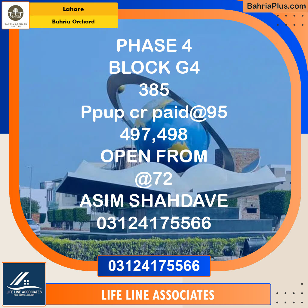 Residential Plot for Sale in Bahria Orchard, Lahore - (BP-122919)