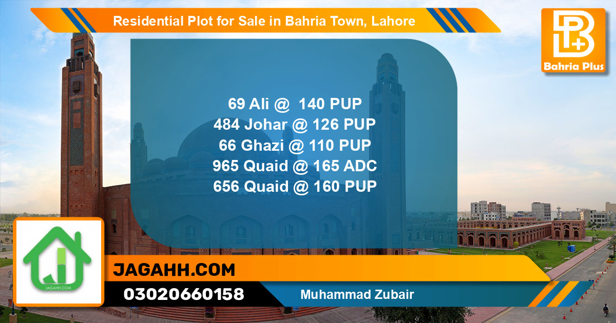 Residential Plot for Sale in Bahria Town, Lahore - (BP-122927)