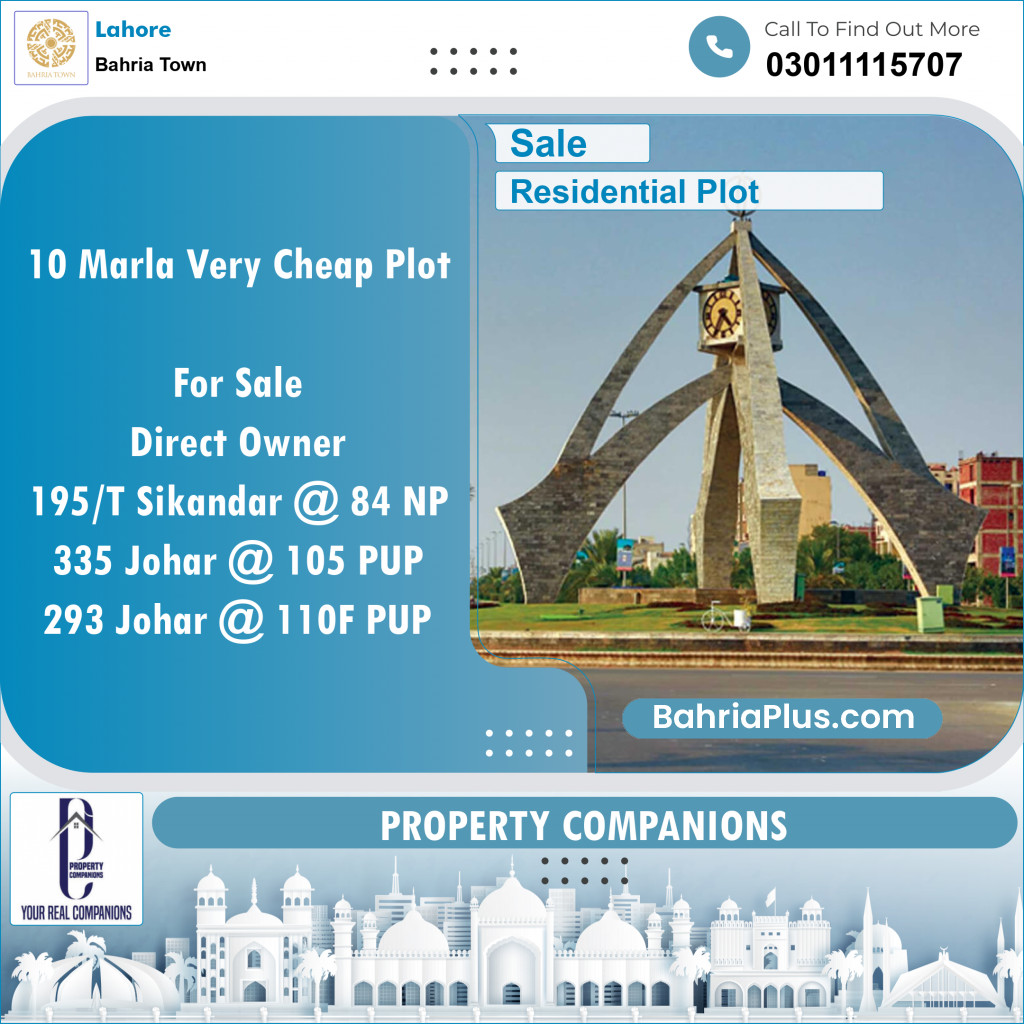 Residential Plot for Sale in Bahria Town, Lahore - (BP-122952)