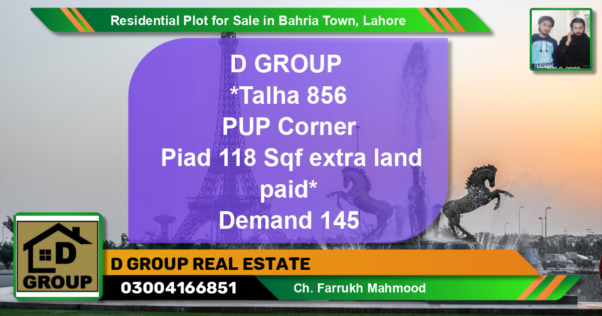 Residential Plot for Sale in Bahria Town, Lahore - (BP-122958)