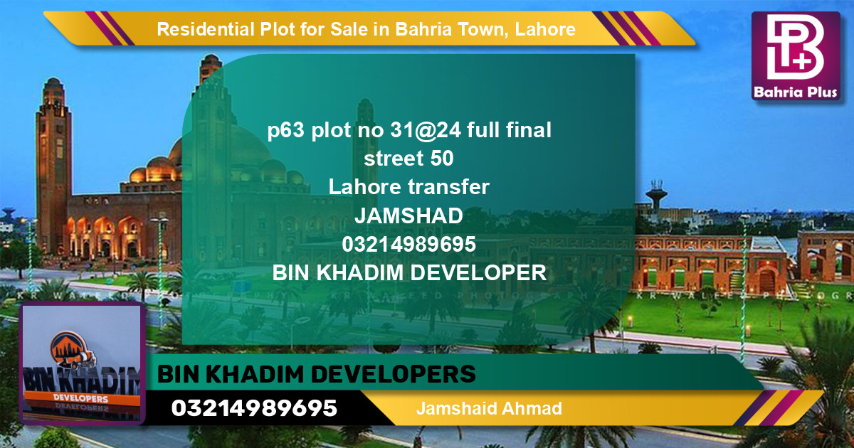 Residential Plot for Sale in Bahria Town, Lahore - (BP-122989)