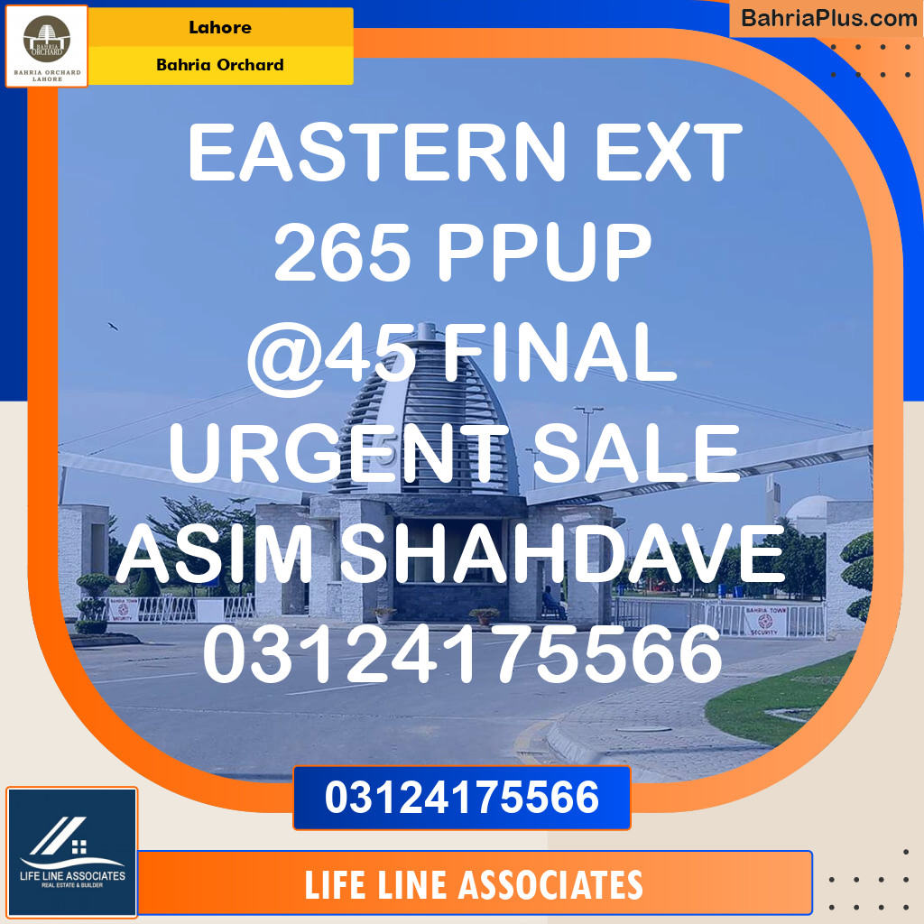 Residential Plot for Sale in Bahria Orchard, Lahore - (BP-122996)