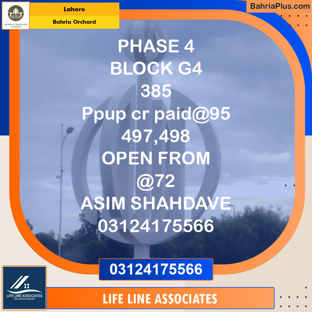 Residential Plot for Sale in Bahria Orchard, Lahore - (BP-123009)