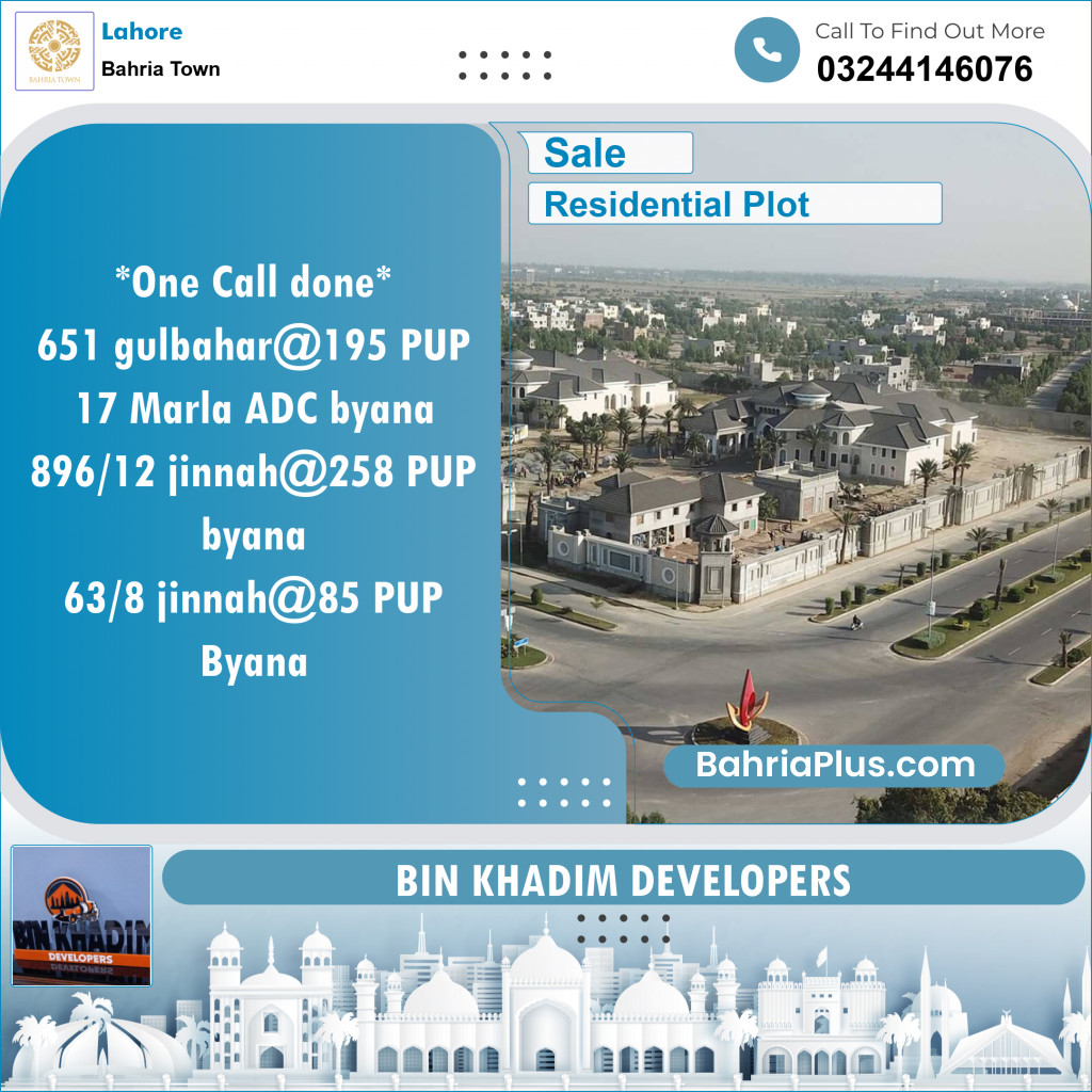 Residential Plot for Sale in Bahria Town, Lahore - (BP-123023)