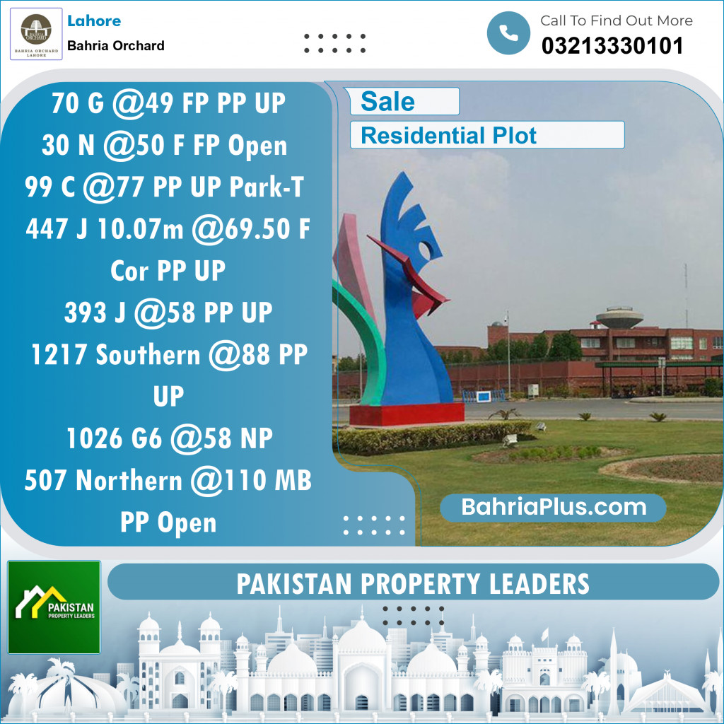 Residential Plot for Sale in Phase 2 - G Block -  Bahria Orchard, Lahore - (BP-123049)