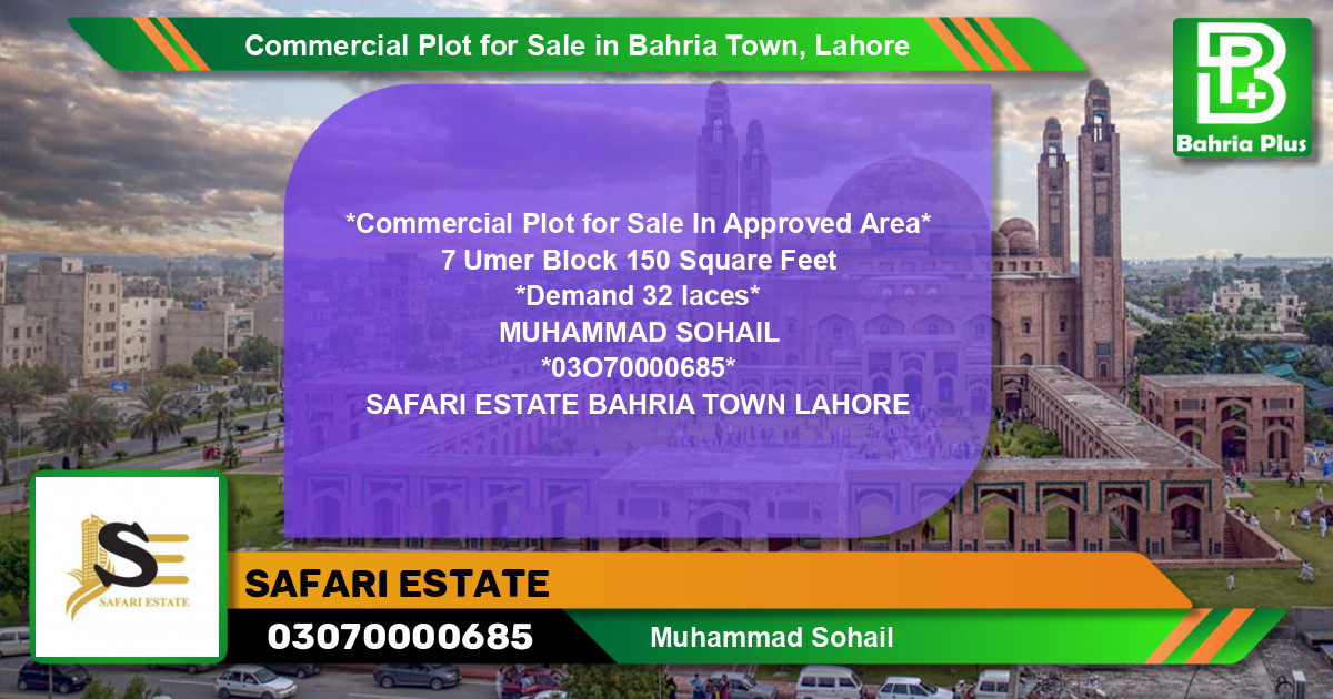Commercial Plot for Sale in Bahria Town, Lahore - (BP-123063)
