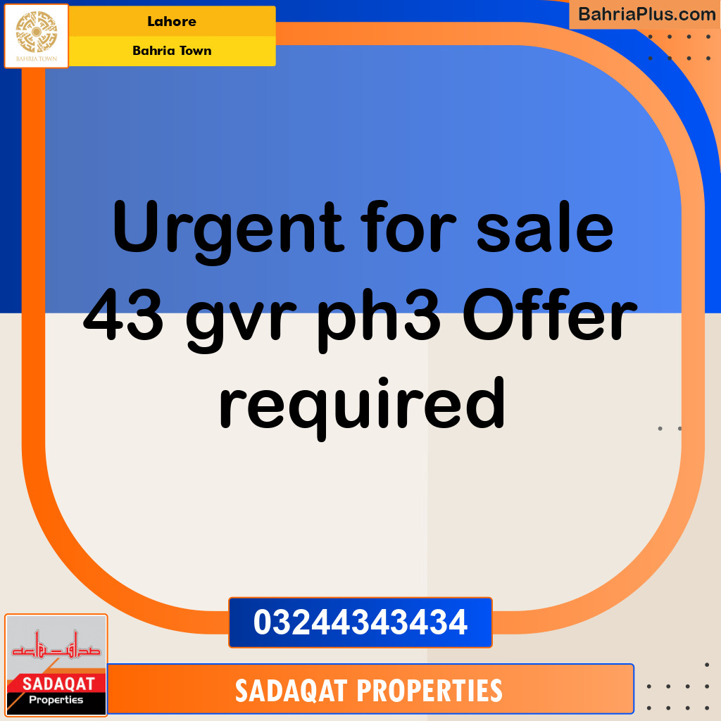 Residential Plot for Sale in Bahria Town, Lahore - (BP-123109)