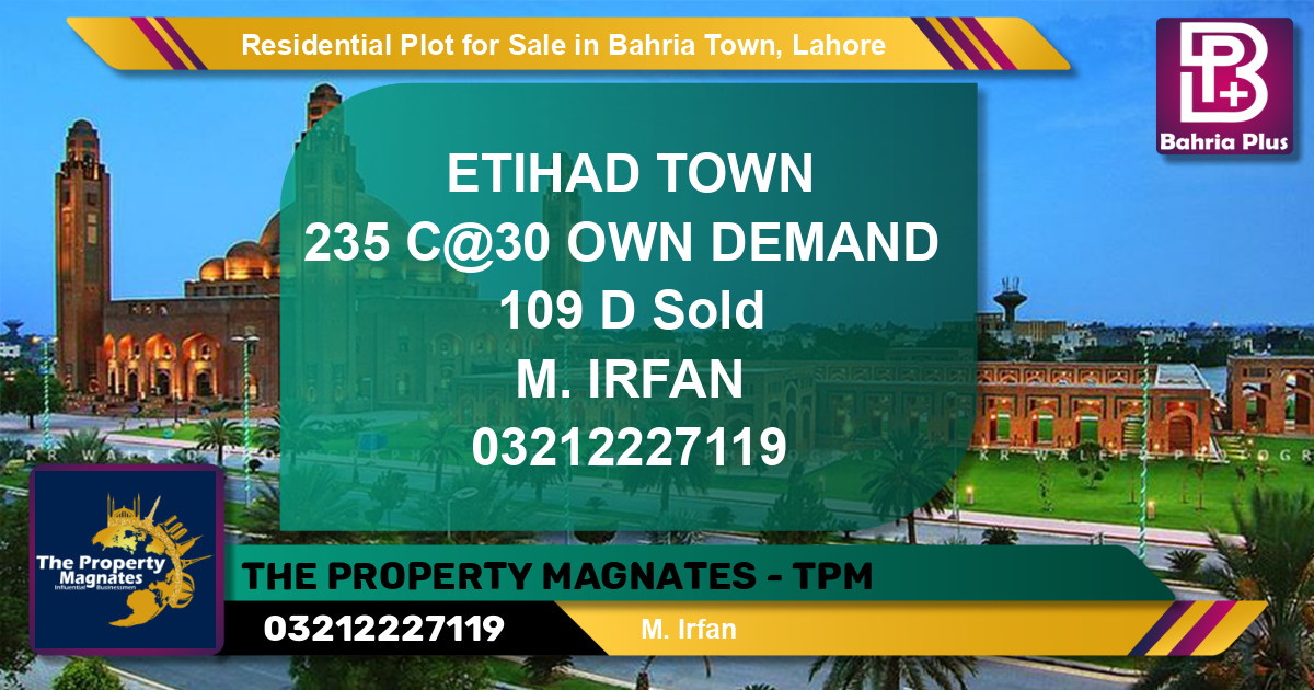 Residential Plot for Sale in Bahria Town, Lahore - (BP-123160)