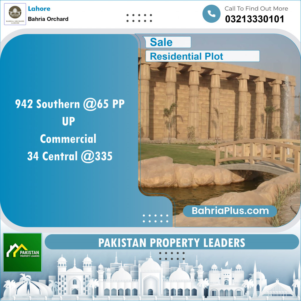 Residential Plot for Sale in Phase 1 - Southern District -  Bahria Orchard, Lahore - (BP-123177)