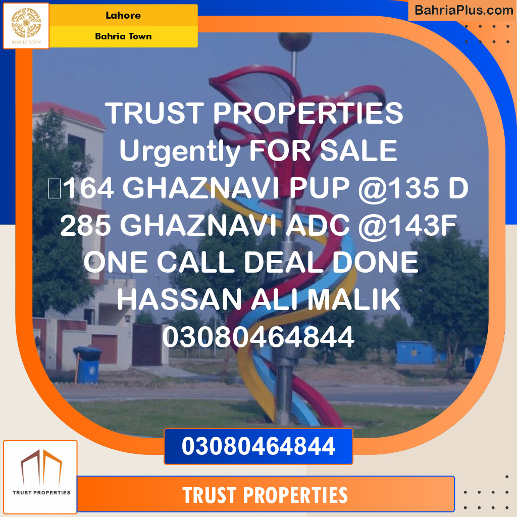 Residential Plot for Sale in Sector F - Ghaznavi Block -  Bahria Town, Lahore - (BP-123330)