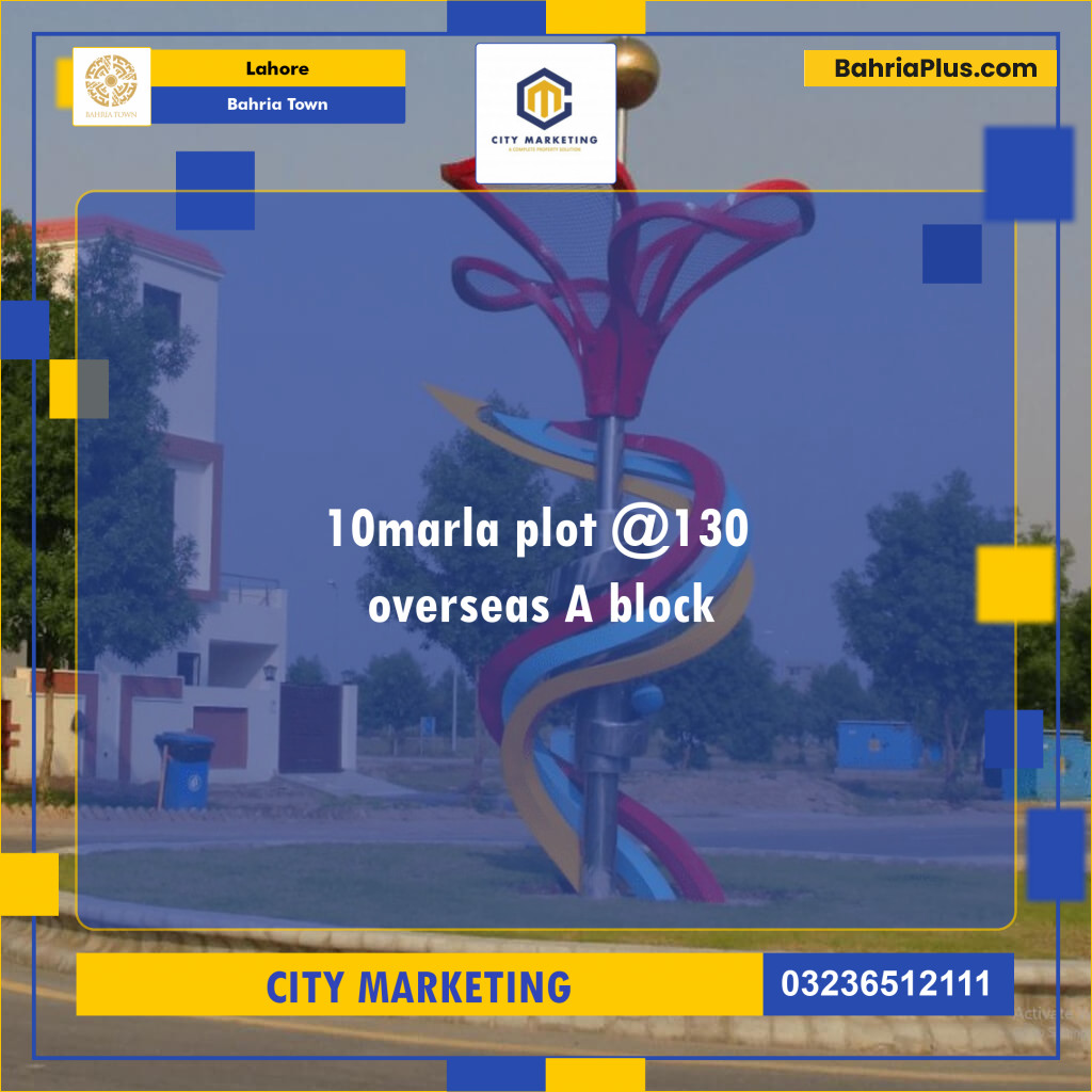 Residential Plot for Sale in Overseas A -  Bahria Town, Lahore - (BP-123352)