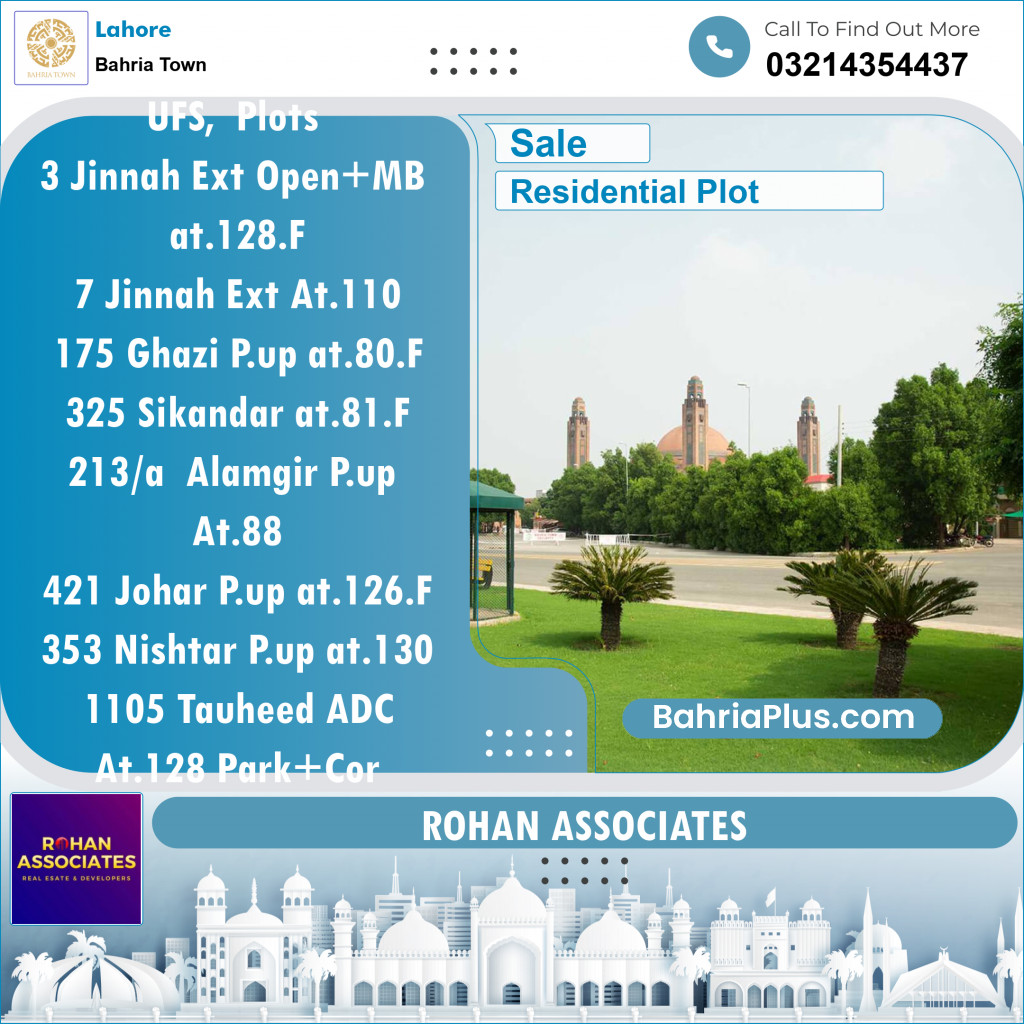 Residential Plot for Sale in Sector E - Jinnah Ext. Block -  Bahria Town, Lahore - (BP-123362)