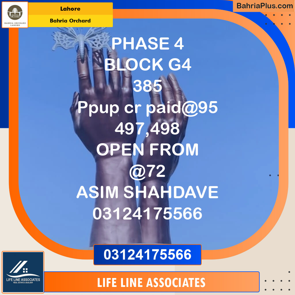 Residential Plot for Sale in Phase 4 - G4 Block -  Bahria Orchard, Lahore - (BP-123370)