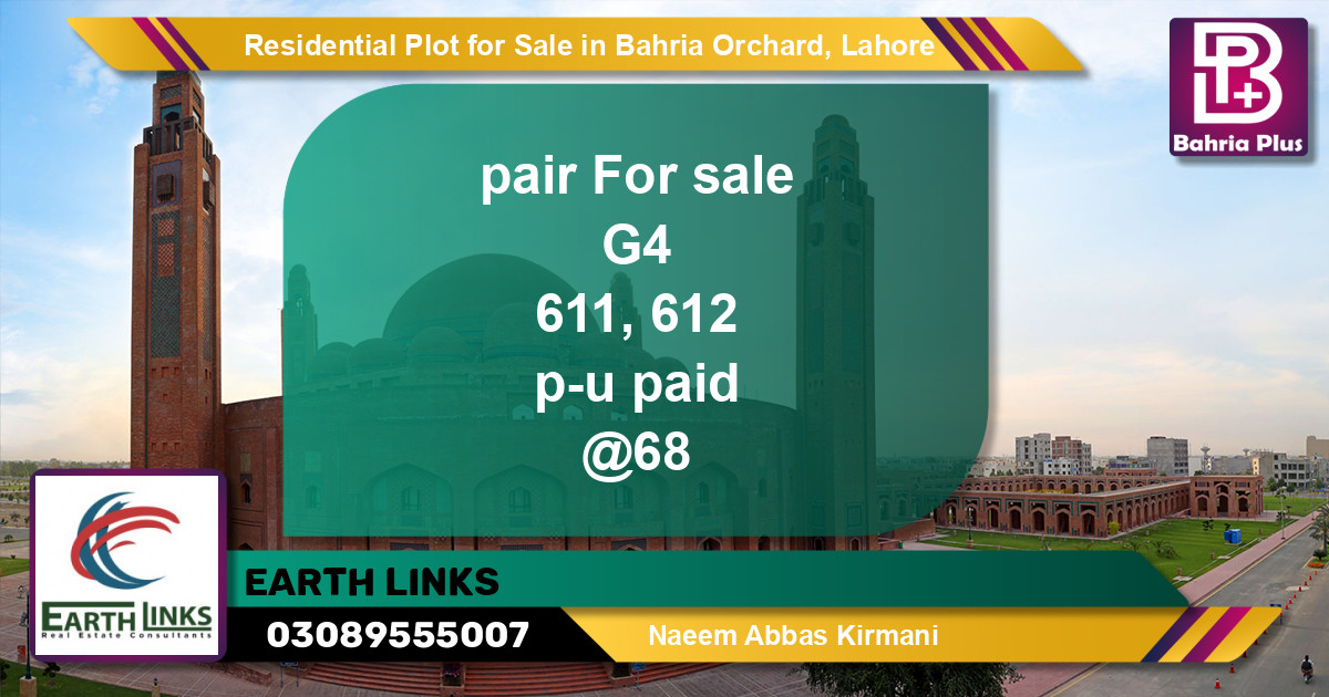 Residential Plot for Sale in Bahria Orchard, Lahore - (BP-123387)