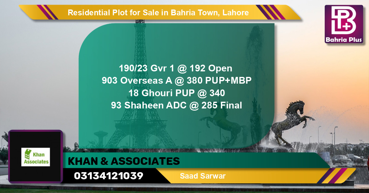 Residential Plot for Sale in Golf Phase 1 -  Bahria Town, Lahore - (BP-123416)
