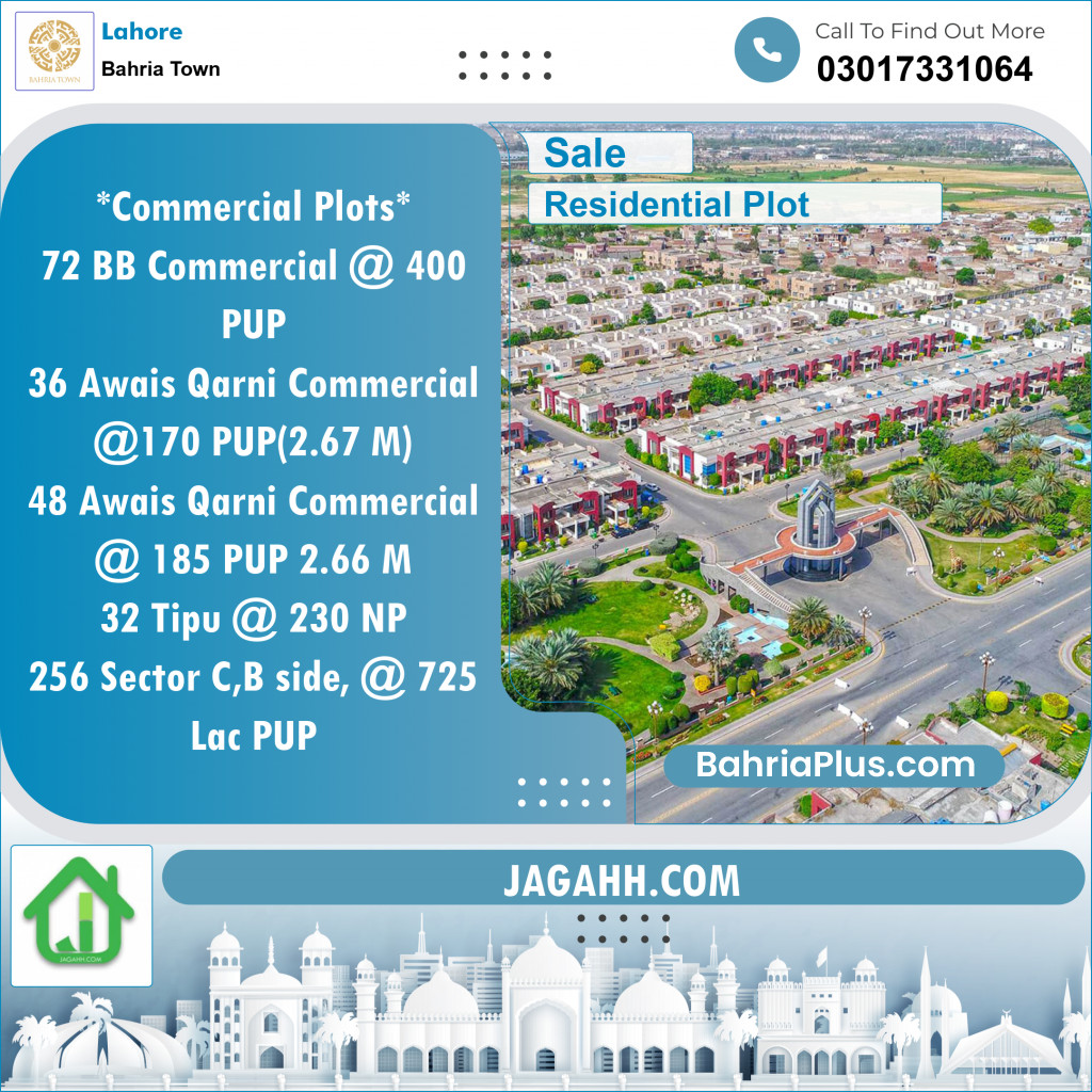 Residential Plot for Sale in Sector D - BB Block -  Bahria Town, Lahore - (BP-123432)