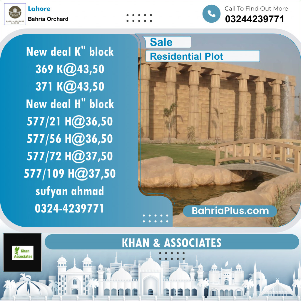 Residential Plot for Sale in Phase 2 - K Block -  Bahria Orchard, Lahore - (BP-123496)