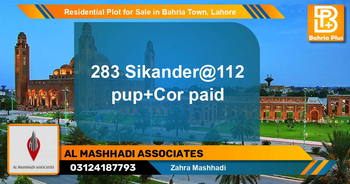 Residential Plot for Sale in Bahria Town, Lahore - (BP-123529)