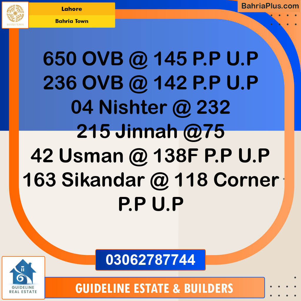 Residential Plot for Sale in Bahria Town, Lahore - (BP-123565)