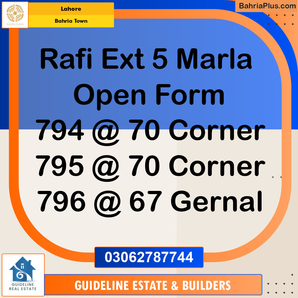 Residential Plot for Sale in Bahria Town, Lahore - (BP-123569)
