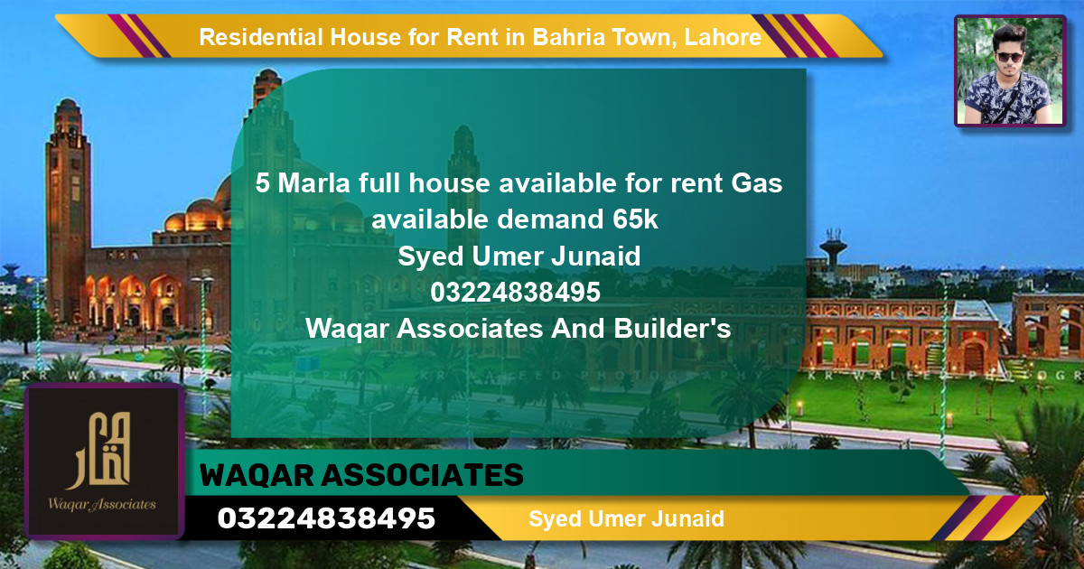 Residential House for Rent in Bahria Town, Lahore - (BP-123677)