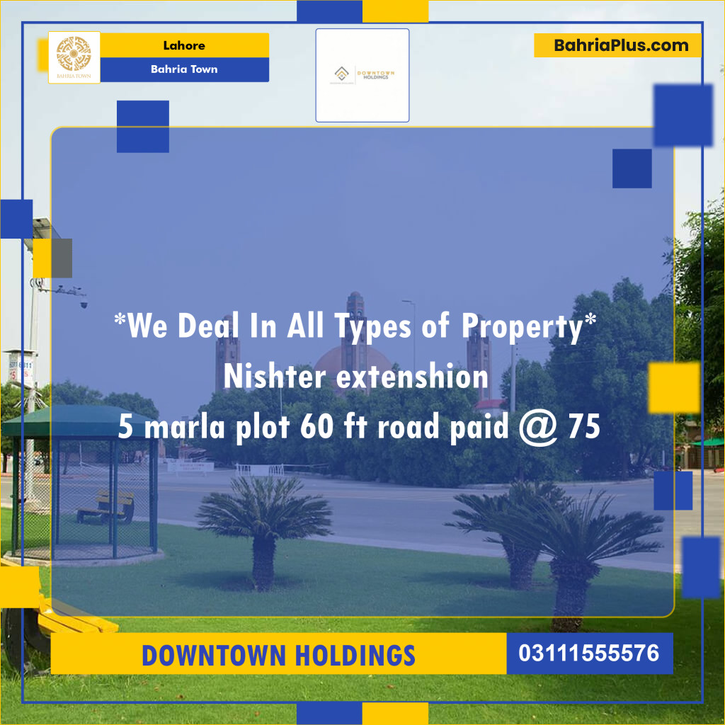 Residential Plot for Sale in Bahria Town, Lahore - (BP-123748)