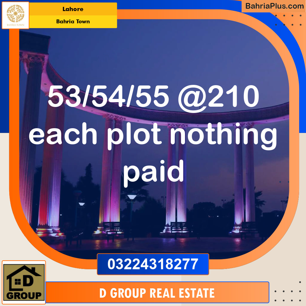 Commercial Plot for Sale in Bahria Town, Lahore - (BP-123786)