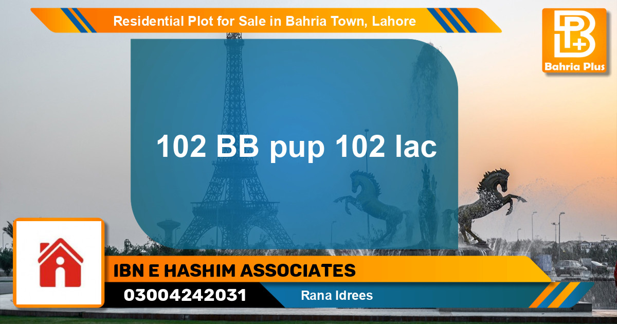 Residential Plot for Sale in Bahria Town, Lahore - (BP-123825)