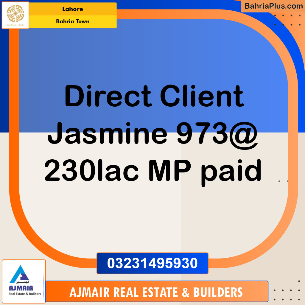 Residential Plot for Sale in Bahria Town, Lahore - (BP-123832)