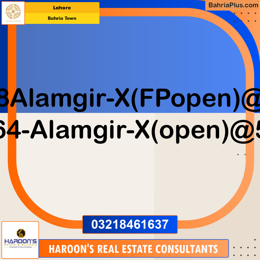 Residential Plot for Sale in Bahria Town, Lahore - (BP-123842)