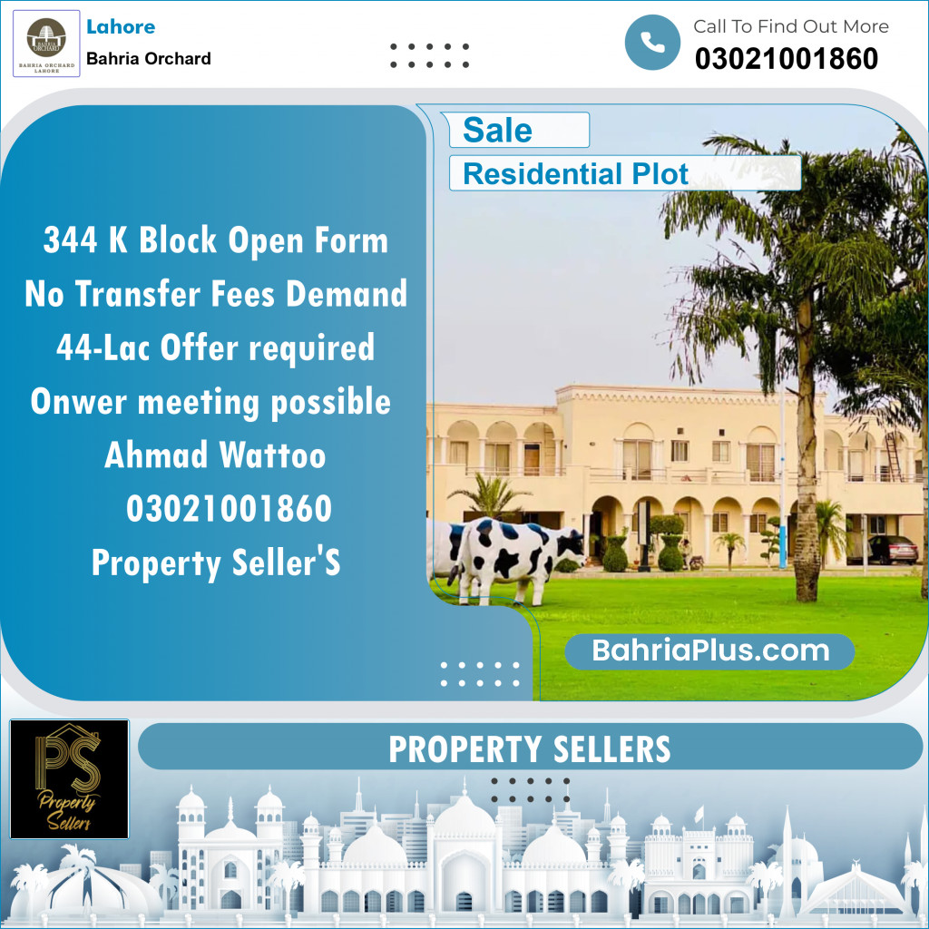 Residential Plot for Sale in Bahria Orchard, Lahore - (BP-123880)