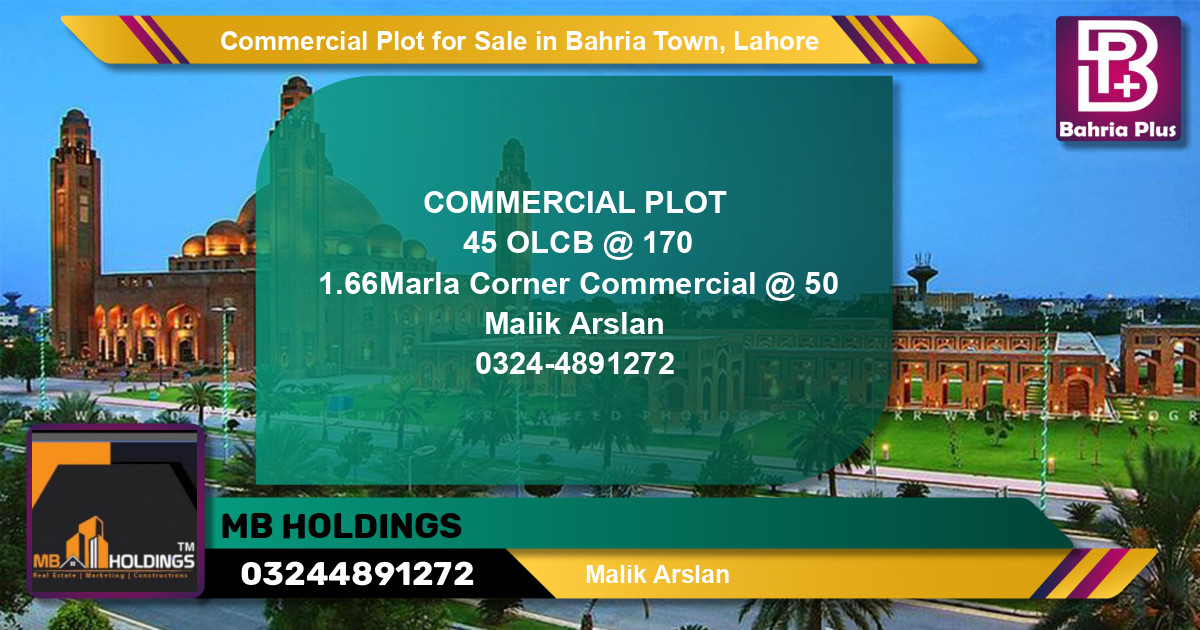 Commercial Plot for Sale in Bahria Town, Lahore - (BP-123894)