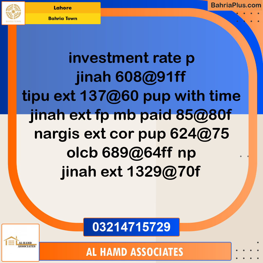 Residential Plot for Sale in Bahria Town, Lahore - (BP-123919)