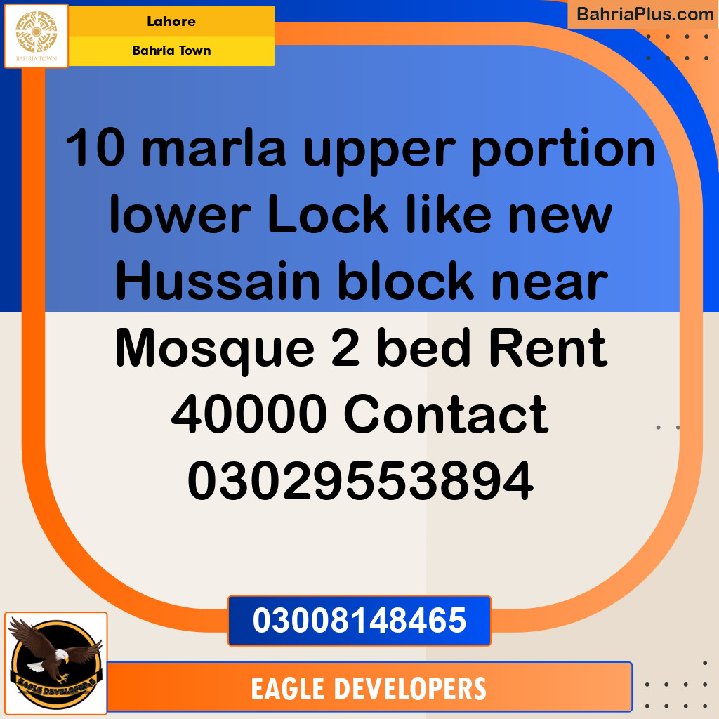 Residential House for Rent in Bahria Town, Lahore - (BP-123924)