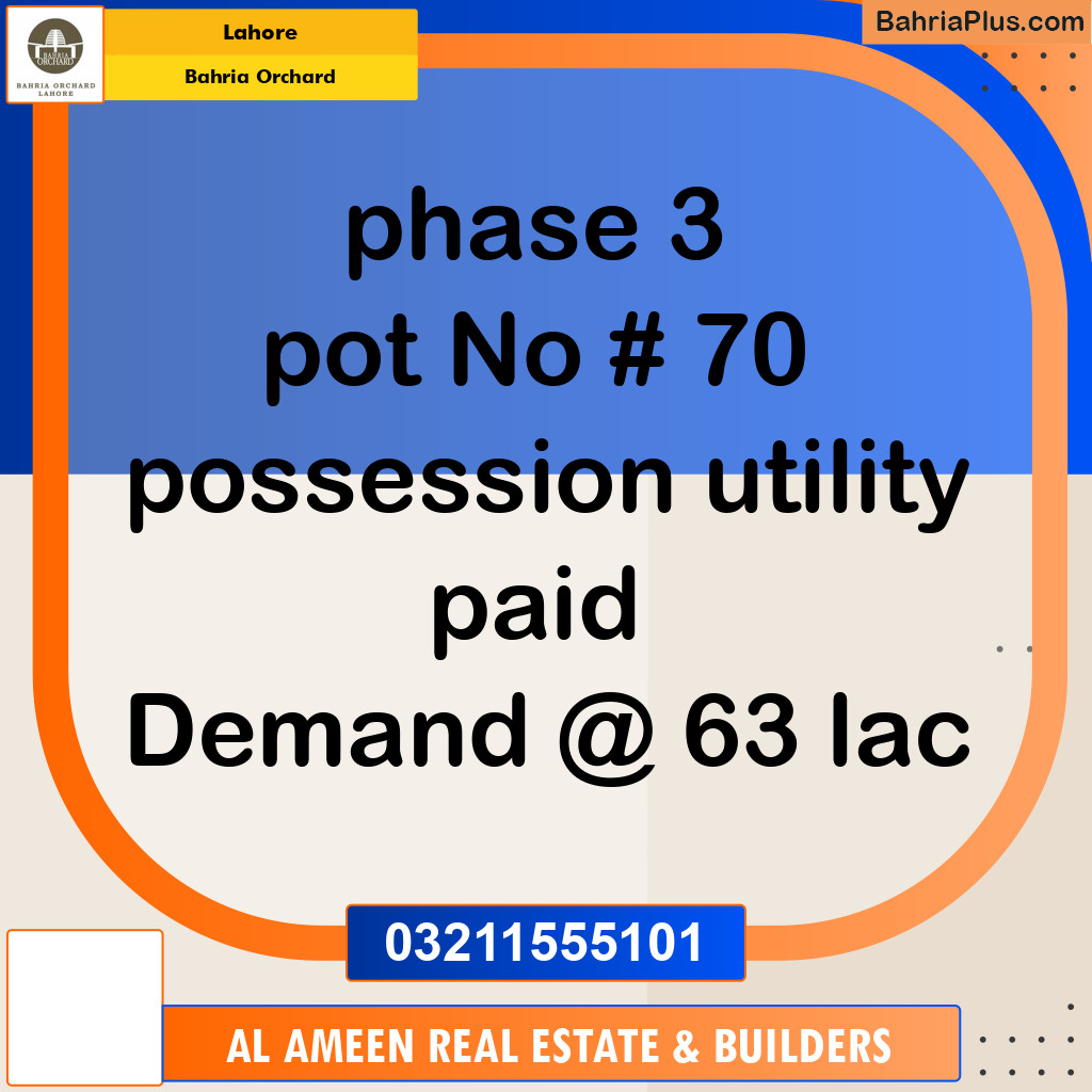 Residential Plot for Sale in Bahria Orchard, Lahore - (BP-123972)